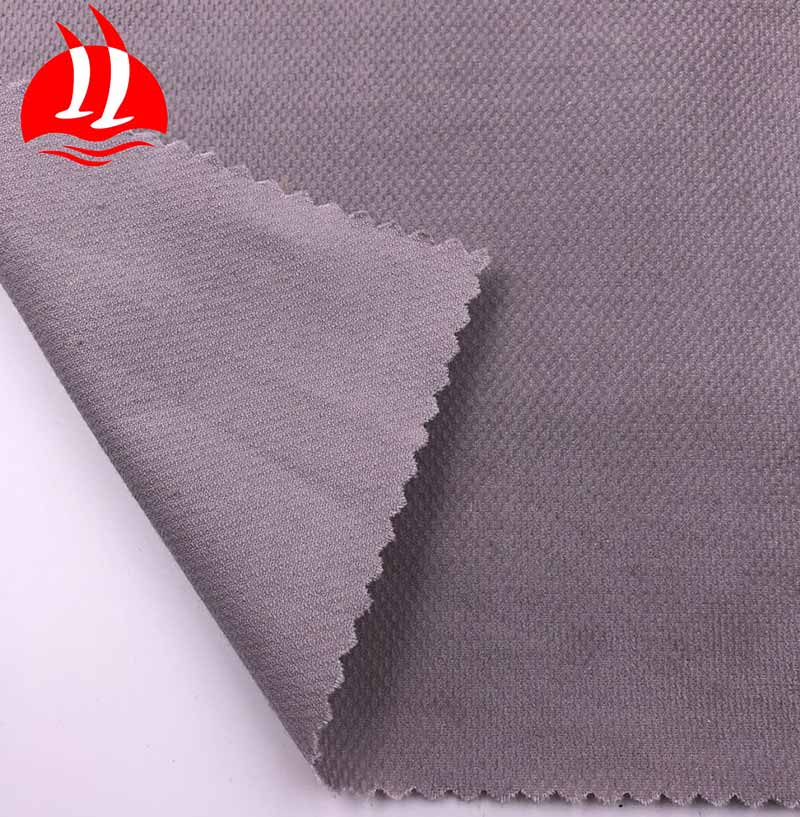 Grey 28 Wale Strethc Corduroy Dobby Fabric