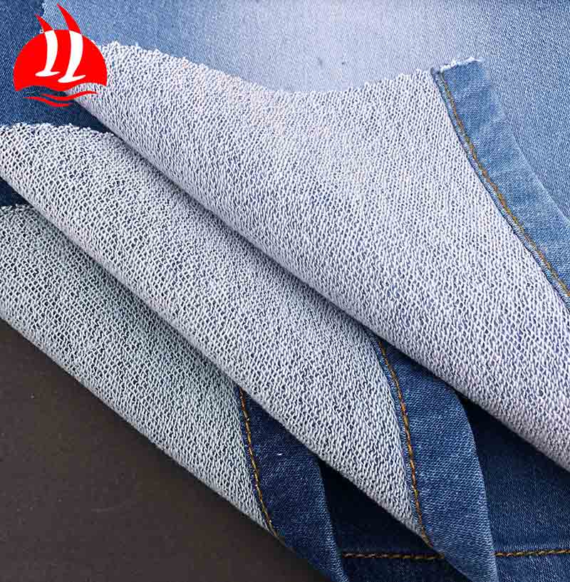 Sale 10.5oz Cotton Polyester Spandex Stretch Washed Denim Fabric For Jeans