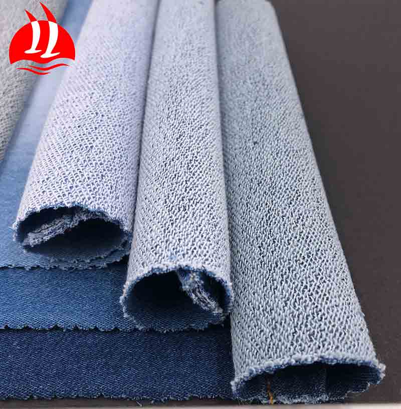 Sale 10.5oz Cotton Polyester Spandex Stretch Washed Denim Fabric For Jeans