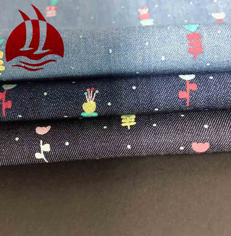 100% Cotton Printed Denim Fabric for Kids Wear