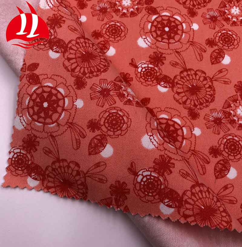 97% Cotton 3% Lycra Woven Floral Printed Stretch Satin Fabric for Garments