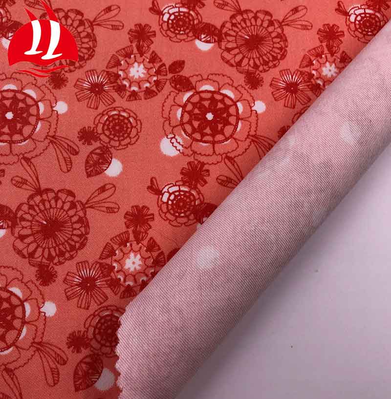 97% Cotton 3% Lycra Woven Floral Printed Stretch Satin Fabric for Garments