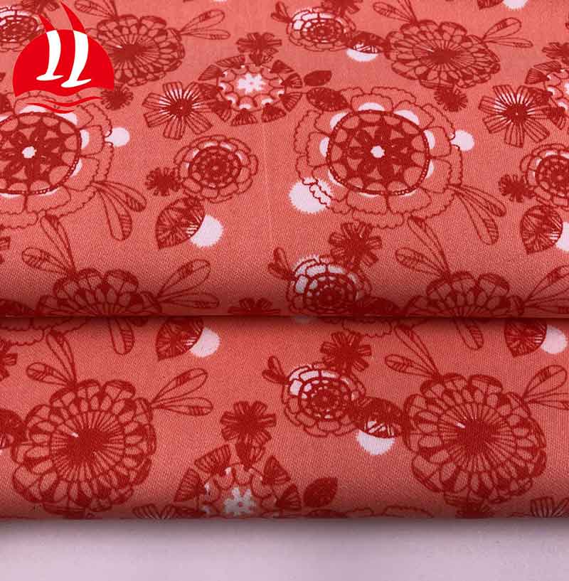 97% Cotton 3% Lycra Woven Floral Printed Stretch Satin Fabric for Garments